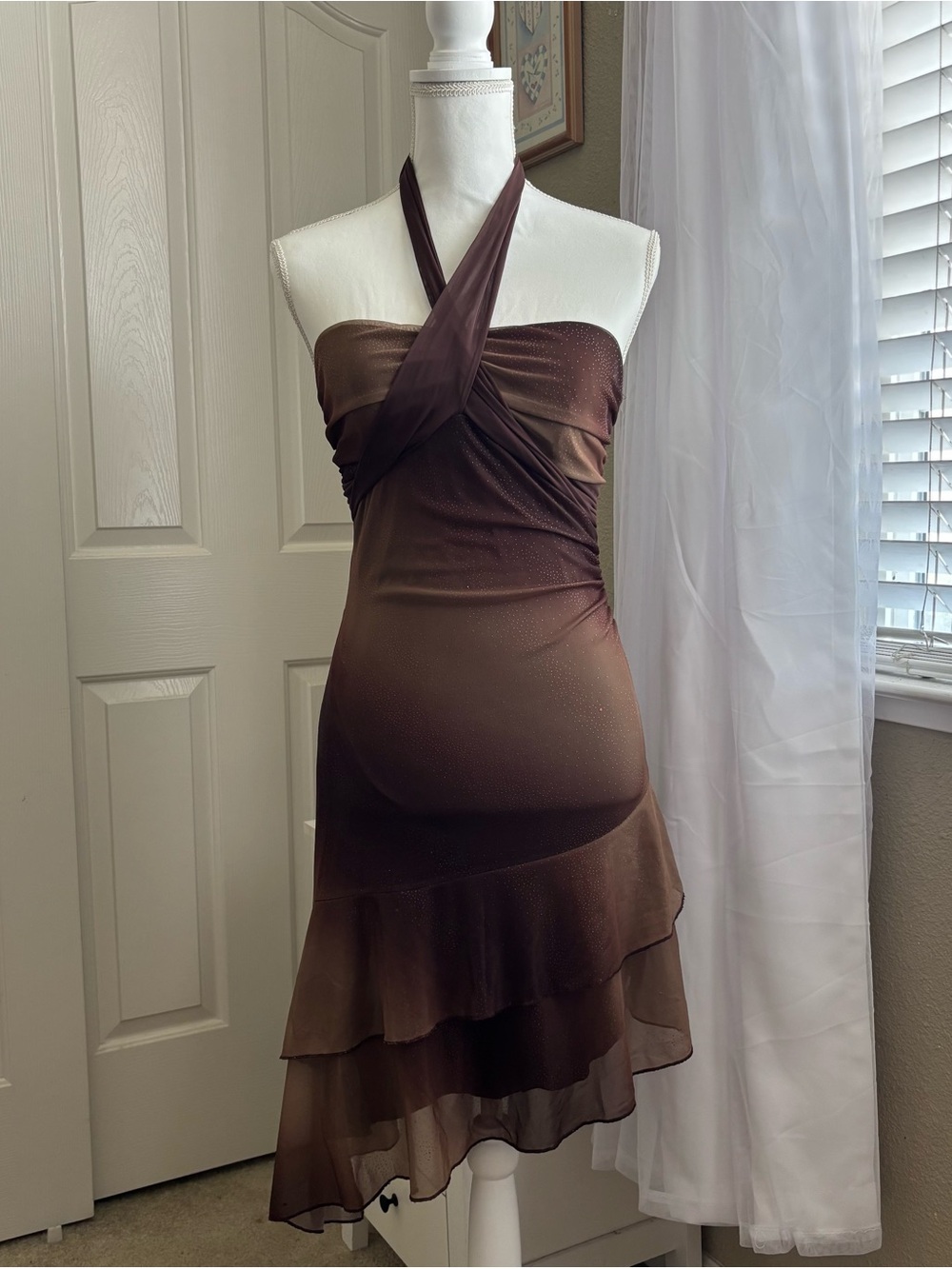 Finesse Brown Ruffle Dress